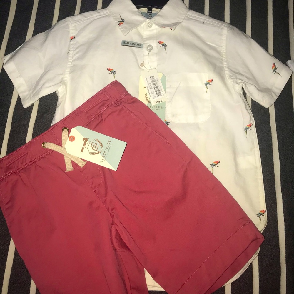 Class Club Parrot Button Down with Shorts